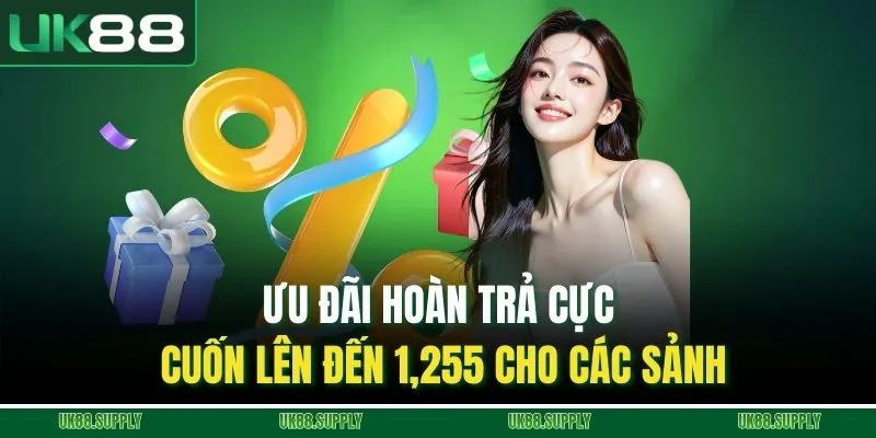 Khuyến Mãi UK88 - Tổng Hợp Các Ưu Đãi Cực Hấp Dẫn 3 Ưu đãi hoàn trả cực cuốn lên đến 1,255 cho các sảnh
